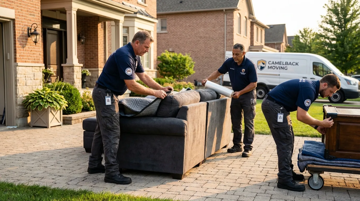 Large estate moving crew wrapping furniture in Lexington, SC